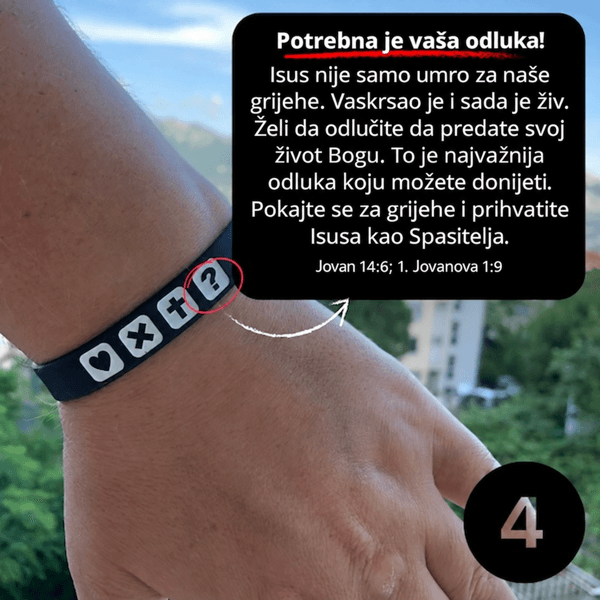 Potrebna je tvoja odluka! Isus nije samo umro za naše grijehe. On je vaskrsao i sada živi. Želi da doneseš odluku da predaš svoj život Bogu. To je najvažnija odluka koju možeš donijeti u životu. Jovan 14:6 · 1. Jovanova 1:9
